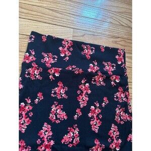 Womens pencil skirt mini floral flowers pink black ditzy abstract art teacher